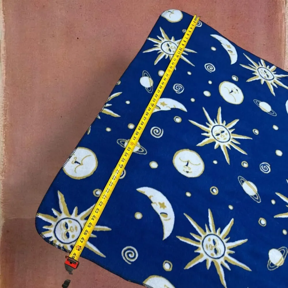 Whimsigoth Boho Astrology Zodiac Fleece Space Astronomy Throw Blanket Sun Moon